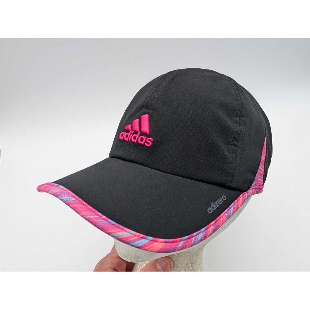 Adidas Adizero Running Hat Black Pink Purple Adjustable Athletic Cap